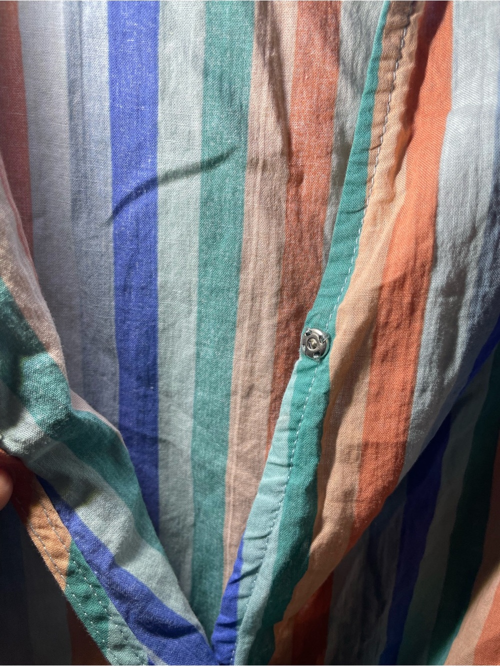 Le Bain Par Molly Bracken Striped Wrap Romper Size L Pastel Tie Waist Collared - Picture 5 of 8